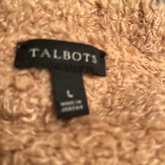 Talbots beige and white striped sweater size large - Picture 3 of 6